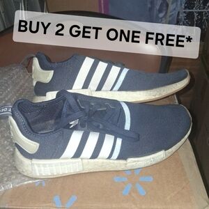 BUY 2 GET ONE FREE* Adidas Navy Blue NMD-Style Sneakers with White Stripes 9m
